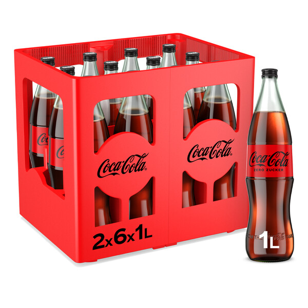 Coca-Cola zero 2x6 x 1l Glas, large