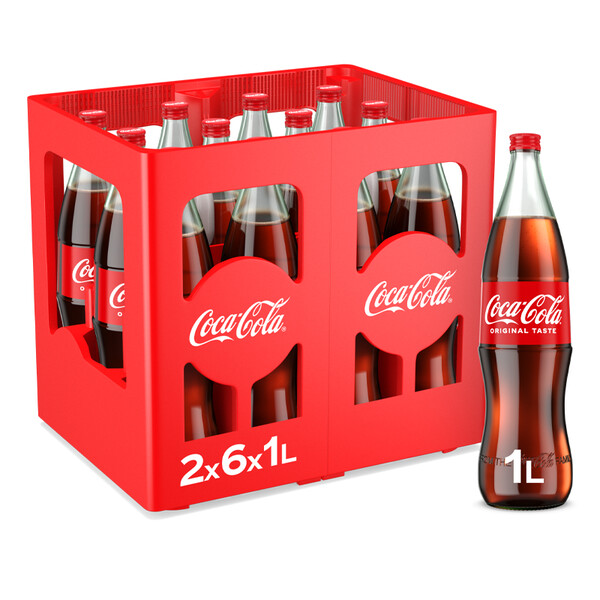Coca-Cola classic 2x6 x 1l Glas, large