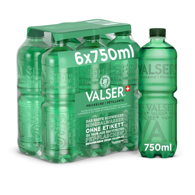 Valser Labelfree Prickelnd 6 x 0.75l PET, large