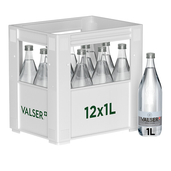 Valser Still crate 12 x 1.0l glass, large