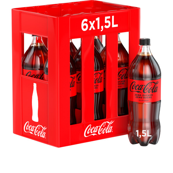 Coca-Cola zero Zucker Harass 6 x 1.5l PET, large