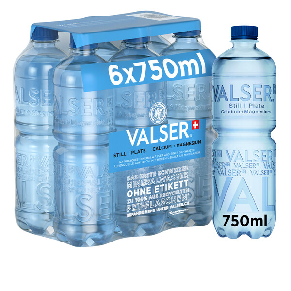 Valser Labelfree Calcium & Magnesium 6 x 0.75l PET, large